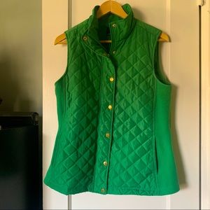 Cynthia Rowley light quilt and knit vest M green